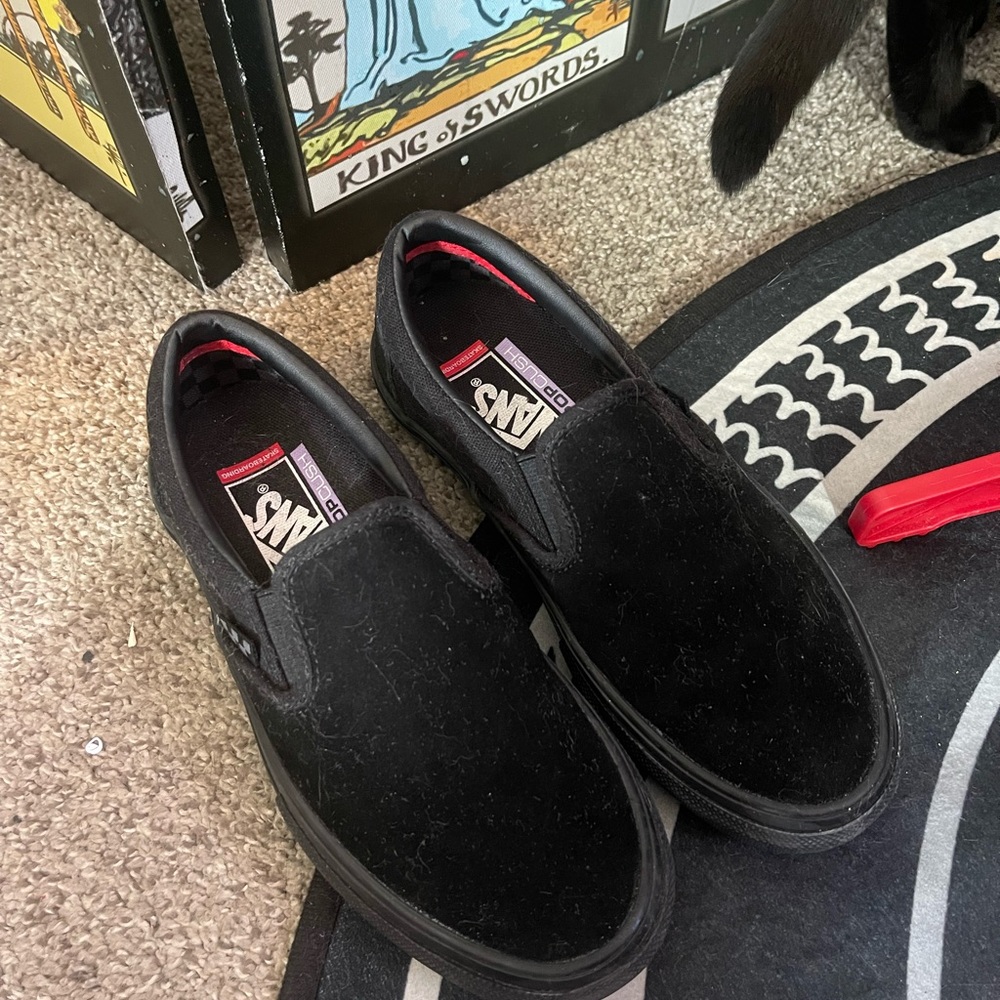 Suede slip vans